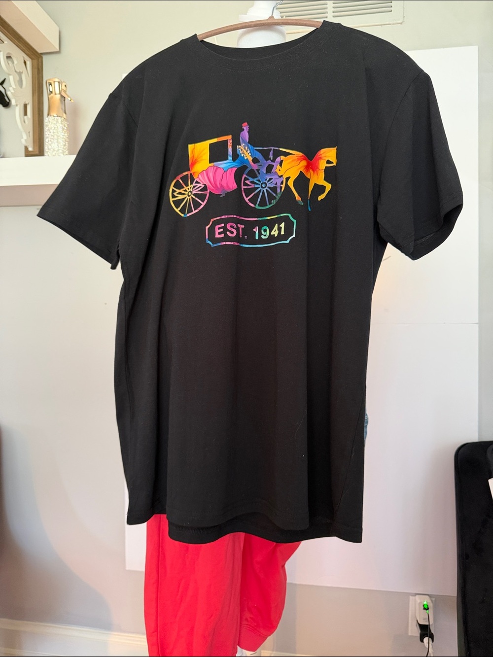 COACH NWOT size large 100% cotton T-shirt multi color custom made